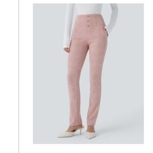 HALARA Pink Checkered Straight Leg Pants
